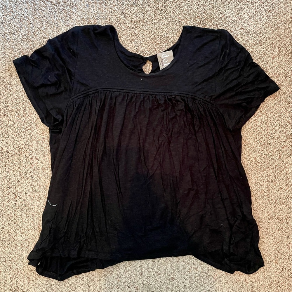 Black Top, Soft Material, Flowy